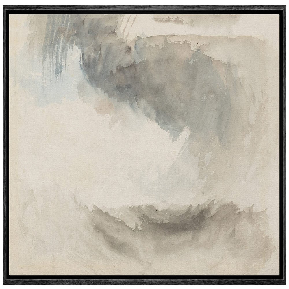 SIGNLEADER Framed Canvas Print Wall Art Black Blue Abstract Pastel Landscape Nature Wilderness Illustrations Modern Art Decorative Minimal Rustic for Living Room, Bedroom, Office - 16"x24" Black