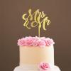 Mr And Mrs Cake Topper Bride And Groom with Pet Wedding Cake Topper Couple Silhouette Personalized Wedding Cake Topper Funny Cake Toppers for Wedding Gold Glitter Wood, 6 Inch view 1