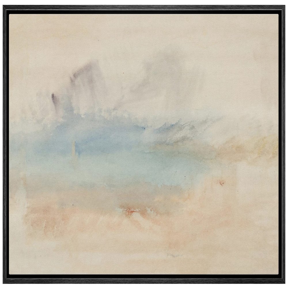 SIGNLEADER Framed Canvas Print Wall Art Pastel Abstract Paint Stroke Landscape Nature Wilderness Illustrations Modern Art Decorative Minimal Rustic for Living Room, Bedroom, Office - 16"x24" BLACK