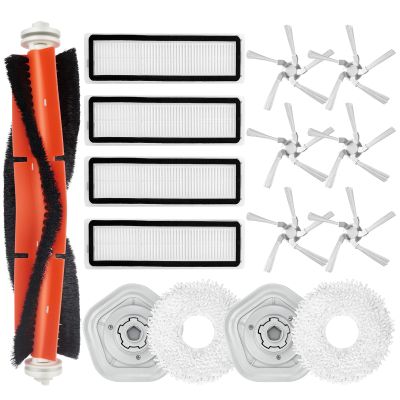 Chuancheng Main Side Brush Filter Mop Cloth Holder with Detachable Mop Pads Compatible with Xiaomi Dreame Bot W10 W10 Pro Robotic Vacuum Cleaner Replacement