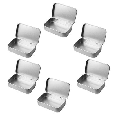 6pcs Portable Tinplate Cream Cases Lids Metal Boxes for Organizing Objects Cosmetics and Spices Storage
