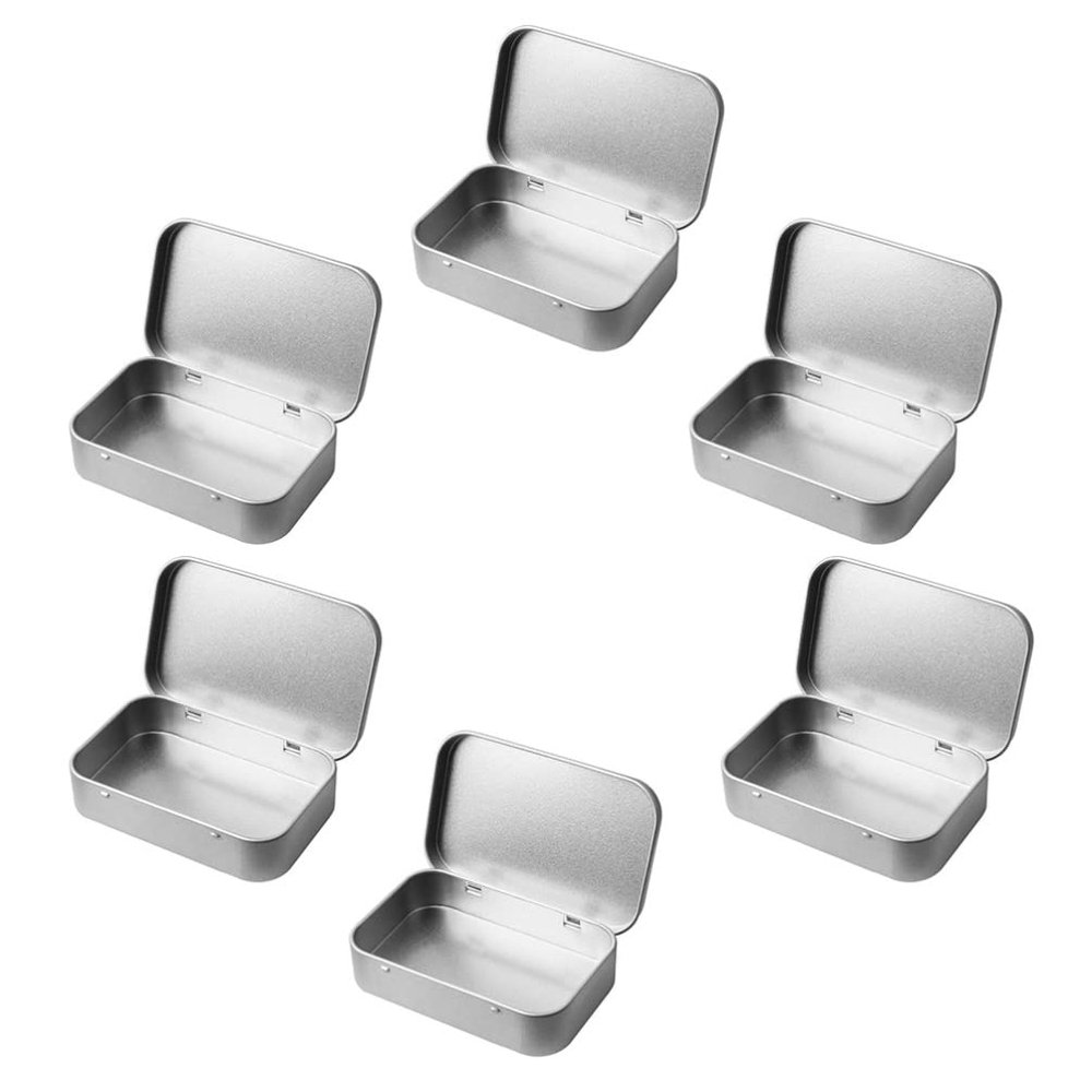 6pcs Portable Tinplate Cream Cases Lids Metal Boxes for Organizing Objects Cosmetics and Spices Storage
