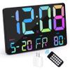 Amgico Digital Alarm Clock with Snooze, Temperature, Auto Dimming, 11.5" Large Display Calendar, Desk/Wall Clock for Bedroom, Living Room, Office, Home, Classroom,Elderly - Rainbow view 1