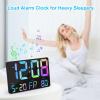 Amgico Digital Alarm Clock with Snooze, Temperature, Auto Dimming, 11.5" Large Display Calendar, Desk/Wall Clock for Bedroom, Living Room, Office, Home, Classroom,Elderly - Rainbow view 2