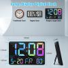 Amgico Digital Alarm Clock with Snooze, Temperature, Auto Dimming, 11.5" Large Display Calendar, Desk/Wall Clock for Bedroom, Living Room, Office, Home, Classroom,Elderly - Rainbow view 4