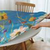 Yaofuren Round Fitted Tablecloth Oil Painting Pattern, Elastic Edge,Waterproof Wipeable Table Cover for Picnic Party,Multicolor,for 28" to 35" Round Tables view 4