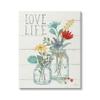 Stupell Industries Love Life Sentiment Blue Yellow Blooming Flowers Blossom Jar, Design by Janelle Penner view 1