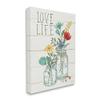 Stupell Industries Love Life Sentiment Blue Yellow Blooming Flowers Blossom Jar, Design by Janelle Penner view 2