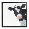 Stupell Industries Black White Minimal Calf Cow Cattle Painting,Design by Ashley Justice view 1