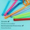 24Pcs Soccer Party Straws for Soccer Party Favors, Soccer Ball Themed Party Decorations Reusable Soccer Themed Straws for Sports Party Supplies for Kids Boys Girls view 3