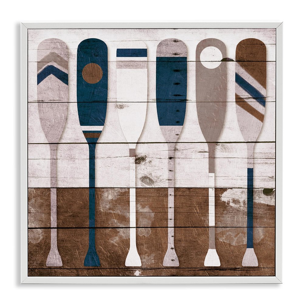 Stupell Industries Ocean Paddle Ores Grain Pattern Rustic Cabin, Design by Milli Villa