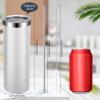 Remagr Skinny Tumblers Bulk 20 oz Stainless Steel with Lids and Straws Blank Slim Insulated Cup Double Layer Water Cups for Travel, DIY(White, Black, Navy, Green,12 Pcs) view 2