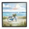 Stupell Industries Charming Blue Bicycle Floral Bouquet Distant Beach Sailboats,Design by Nan view 1