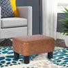 Decent Home Footrest Small Ottoman Rectangular Footstool Modern Stool Seat Chair for Home Living Room Bedroom (Light Brown) view 2
