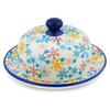 Polmedia Polish Pottery Dish with Cover UNIKAT - Vintage Snow Fall Pattern Handmade in Boleslawiec Poland by Ceramika Artystyczna + Certificate of Authenticity view 1