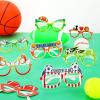 Woanger 32 Pieces Sports Themed Birthday Party Supplies Basketball Volleyball Theme Paper Eyeglasses Photo Booth Props Sports Balls Decorations view 3