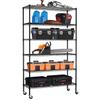 Dlewmsyic 6-Tier Heavy Duty Wire Shelving Unit - 2100lb Capacity, Adjustable NSF Metal Storage Rack with Wheels, 48" L18" W82" H for Garage, Pantry, Kitchen - Black view 1