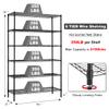 Dlewmsyic 6-Tier Heavy Duty Wire Shelving Unit - 2100lb Capacity, Adjustable NSF Metal Storage Rack with Wheels, 48" L18" W82" H for Garage, Pantry, Kitchen - Black view 2