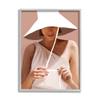 Stupell Industries Warm Summertime Portrait Woman White Sun Hat, Design by Kamdon Kreations view 1