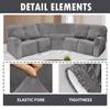 7-Piece L Shape Velvet Stretch Recliner Corner Sofa Cover, Corner Sofa Covers for Sectional Sofa Set, for Reclining L Shape Sofa Slipcovers Thick, Soft, Washable Durable Furniture Protector (Grey) view 2