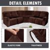 7-Piece L Shape Velvet Stretch Recliner Corner Sofa Cover, Corner Sofa Covers for Sectional Sofa Set, for Reclining L Shape Sofa Slipcovers Thick,Soft,Washable Durable Furniture Protector(Chocolate) view 2