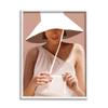 Stupell Industries Warm Summertime Portrait Woman White Sun Hat, Design by Kamdon Kreations view 1