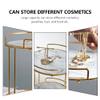 Beavorty 1pc Iron Art Dual Cosmetics Storage Rack Chic Desktop Sundries Organizer for Home Design Capacity for Makeup Brushes and Accessories view 3
