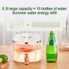 SLDHFE Drink Dispensers For Parties, Fridge Beverage Juice Drink Dispenser With Spigot, Plastic Water Container Despenseror for Milk Lemonade (1.4 Gallon) white view 3