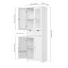 HORSTORS 67" Tall Bathroom Storage Cabinet, Freestanding Linen Cabinet with Glass Door and Shelves, Kitchen Pantry with 2 Drawers for Bathroom, Living Room, Dining Room, Office, White view 2