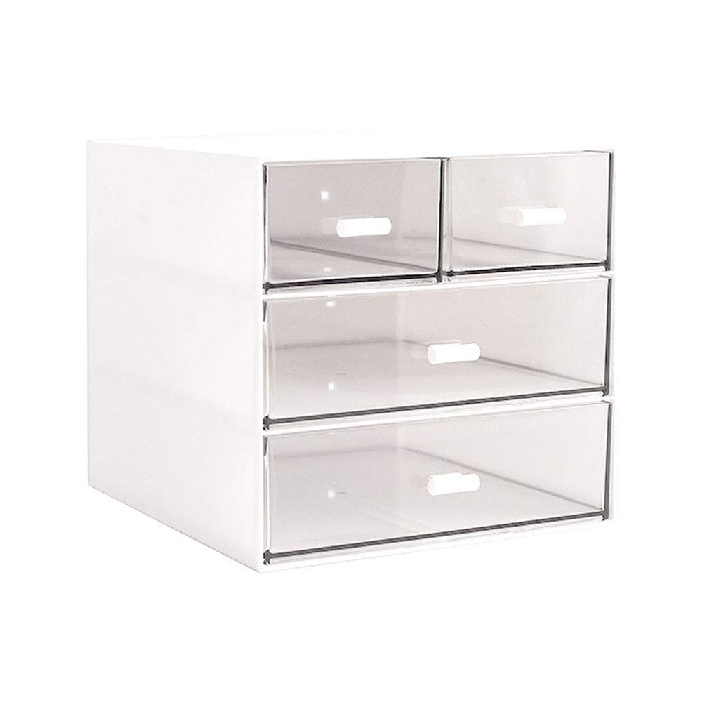 Beavorty 1pc Multi Drawer Organizer Box for Cosmetics and Sundries Transparent Desktop Storage Container Compartments for Home Office Dorm Use Material