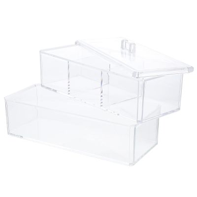 Beavorty Makeup Organizer for Bathroom and Dressing Table Cosmetic Storage Box Compartments for Skincare and Makeup Accessories Space-saving for Home Use