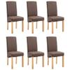 SKM Dining Chairs 6 pcs Brown Fabric-7273 view 2