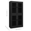 SKM Office Cabinet Anthracite 35.4"x15.7"x70.9" Steel and Tempered Glass view 2
