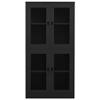 SKM Office Cabinet Anthracite 35.4"x15.7"x70.9" Steel and Tempered Glass view 4