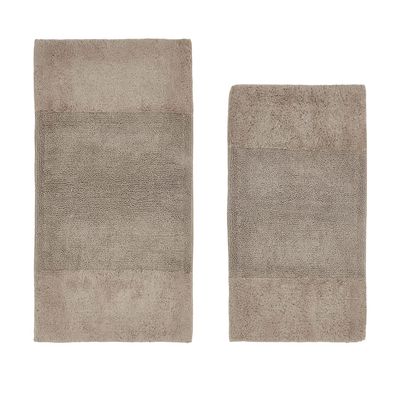 Better Trends 2 Piece Bathroom Rug Set 100% Cotton Non-Slip Washable Bath Mat, Soft & Absorbent Bath Rugs for Bath Room, Shower, Bathtub & Spa Floors Beige Granada Collection