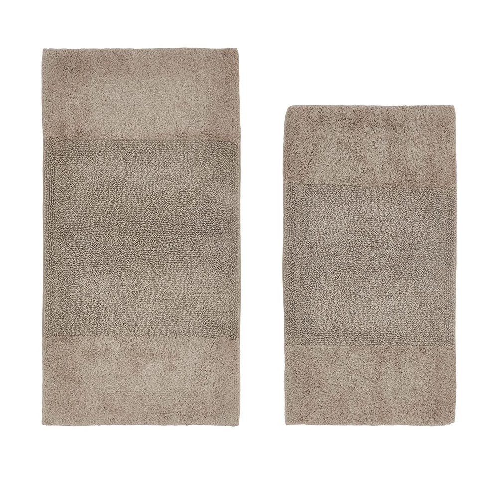 Better Trends 2 Piece Bathroom Rug Set 100% Cotton Non-Slip Washable Bath Mat, Soft & Absorbent Bath Rugs for Bath Room, Shower, Bathtub & Spa Floors Beige Granada Collection