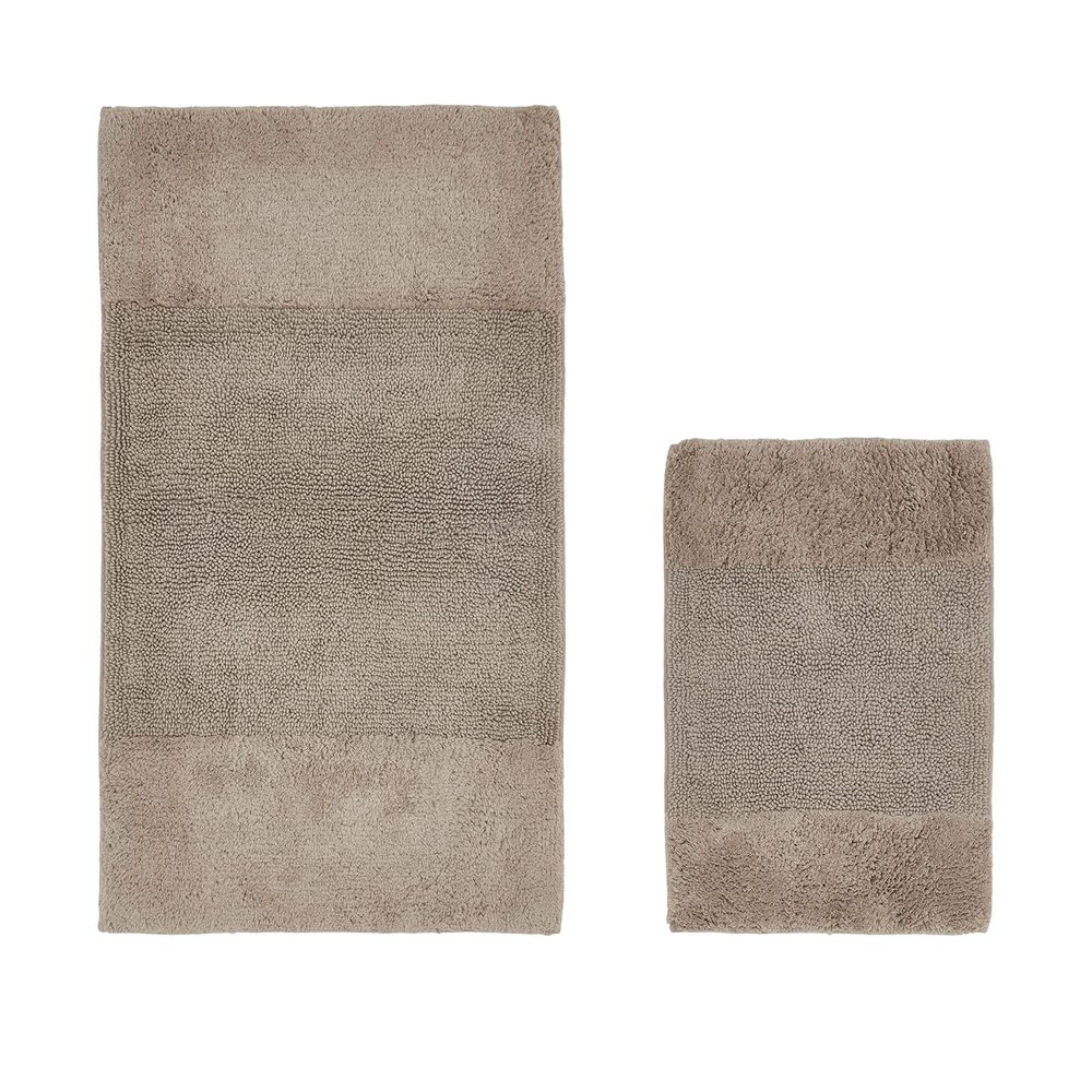 Better Trends 2 Piece Bathroom Rug Set 100% Cotton Non-Slip Washable Bath Mat, Soft & Absorbent Bath Rugs for Bath Room, Shower, Bathtub & Spa Floors Beige Granada Collection