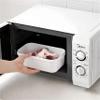 1600ml Plastic Bacon Box, Deli Meat Saver Cold Cuts Fridge Keeper, Cheese Food Storage Container with Lid for Refrigerator, Shallow Low Profile Christmas Cookie Holder view 3