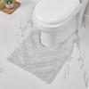 Better Trends Toilet Rugs U Shaped Washable Bathroom Rug for Toilet 100% Cotton Non-Slip Bath Mat, Soft & Absorbent Bath Rugs 20" x 20" Contour White Hugo Collection view 1