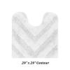 Better Trends Toilet Rugs U Shaped Washable Bathroom Rug for Toilet 100% Cotton Non-Slip Bath Mat, Soft & Absorbent Bath Rugs 20" x 20" Contour White Hugo Collection view 2