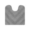 Better Trends Toilet Rugs U Shaped Washable Bathroom Rug for Toilet 100% Cotton Non-Slip Bath Mat, Soft & Absorbent Bath Rugs 20" x 20" Contour Gray Hugo Collection view 1