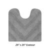 Better Trends Toilet Rugs U Shaped Washable Bathroom Rug for Toilet 100% Cotton Non-Slip Bath Mat, Soft & Absorbent Bath Rugs 20" x 20" Contour Gray Hugo Collection view 3