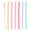 6pcs Portable Reusable Friendly Silicone Drinking Straw Drinking with Washing Brush Set Fit for 40 +230 Drinks, Silicone Straw, Silicone Straw, 6pcs Portable Reusable Environm view 1
