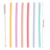 6pcs Portable Reusable Friendly Silicone Drinking Straw Drinking with Washing Brush Set Fit for 40 +230 Drinks, Silicone Straw, Silicone Straw, 6pcs Portable Reusable Environm view 2
