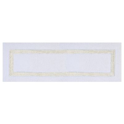 Better Trends 100% Cotton Hotel Collection Bath Mats, White & Ivory Bath Mat - Tufted, Reversible & Absorbent & Machine Washable Bath Mats Runner for Tub, Shower, and Bath Room, 20" x 60"