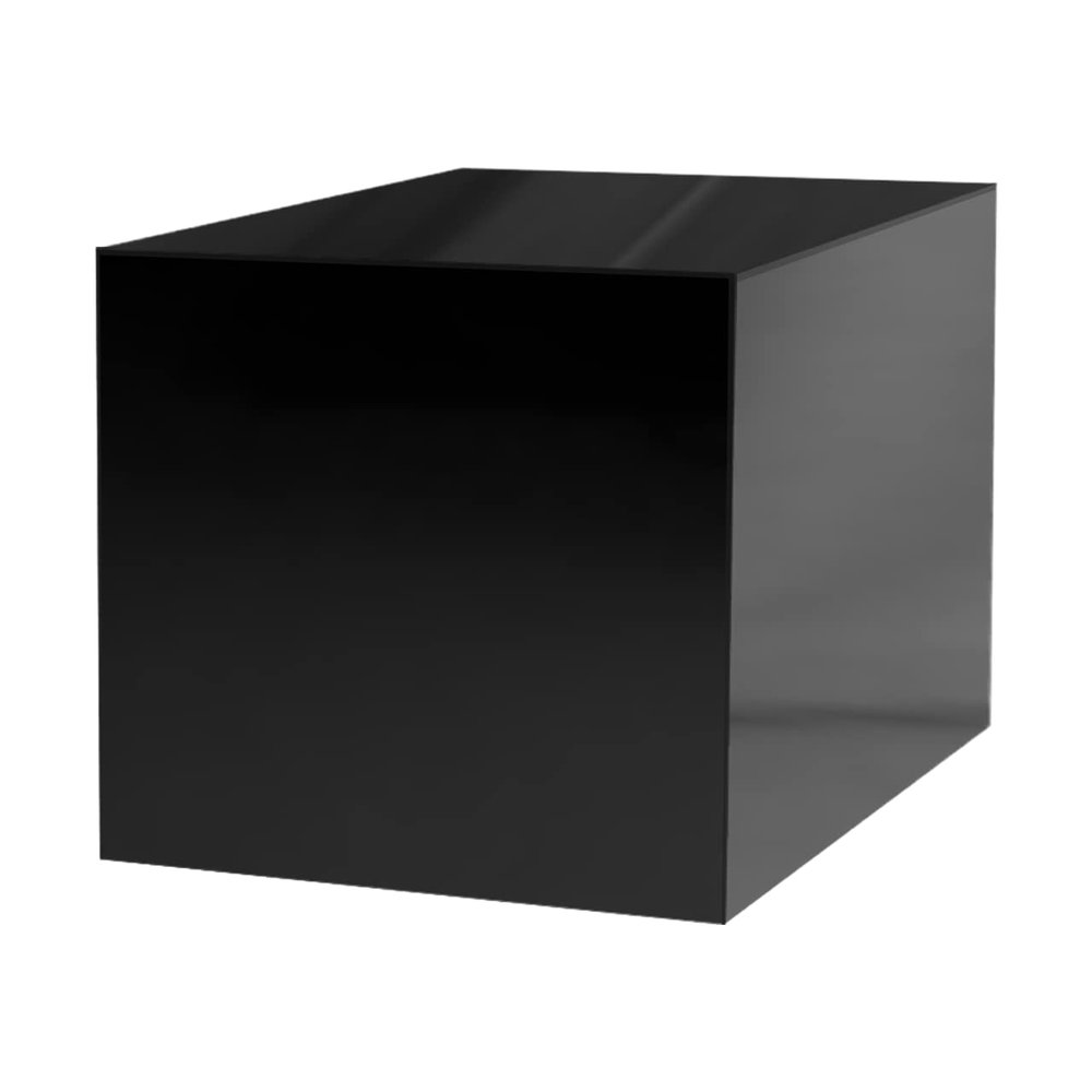 Marketing Holders 14" Acrylic Display Riser Box with One Open Side Versatile Black Square One Piece Retail Merchandise Storage Bin or Product Platform No Assembly