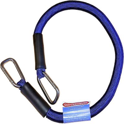 24-Inch Marine Grade SuperBungee Hand Made in The USA with 2 Stainless Steel Hook Ends (Blue)