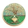 10 Year NA Medallion - Green & Blue Tree of Life , Glitter, Bling, Clean Recovery Chip, Token, Coin view 1