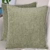 24x24 Pillow Covers Set of 2 Olive Green Soft Textured Chenille, Soft Cozy Large Cushion Covers for Couch, Modern Square Big Pillowcases, Decorative Farm House Oversized Euro Shams Sofa Pillow Covers view 1