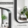 Minuover Wall Mount Mirror for Bathroom, Brush Black Metal Framed Rounded Corner Rectangular Vanity Mirror (16" x 20", Black) view 4